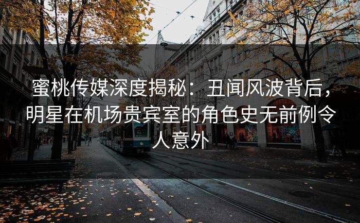 蜜桃传媒深度揭秘：丑闻风波背后，明星在机场贵宾室的角色史无前例令人意外